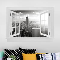 Bilderwelten 3D Wandtattoo Offenes Fenster Manhattan Skyline