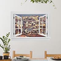 Bilderwelten 3D Wandtattoo Offenes Fenster Rome Rooftops