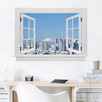 Bilderwelten 3D Wandtattoo Offenes Fenster Tokio vor dem Mount Fuji