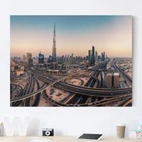 Klebefieber Leinwandbild Architektur & Skyline Abendstimmung in Dubai
