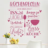 Bilderwelten Wandtattoo einfarbig Küchenregeln mit Liebe