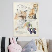 Bilderwelten Leinwandbild Tiere - Hochformat Wildnis Journal - Fuchs
