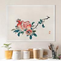 Bilderwelten Leinwandbild Asiatische Vintage Zeichnung Granatapfel
