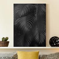 Bilderwelten Leinwandbild Schwarze Palmwedel