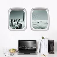 Klebefieber 3D Wandtattoo Doppelfenster Flugzeug Up and Above