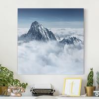 Bilderwelten Leinwandbild Berg - Quadrat Die Alpen über den Wolken
