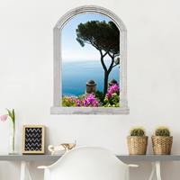 Klebefieber 3D Wandtattoo Steinbogen Ausblick vom Garten aufs Meer