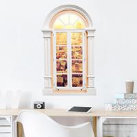 Klebefieber 3D Wandtattoo Fenster Mediterran Fiery Siena