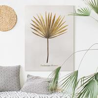 Bilderwelten Leinwandbild Blumen - Hochformat Gold - Palmenblatt