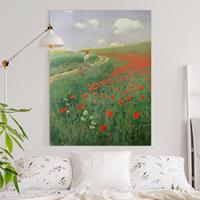 Bilderwelten Leinwandbild Blumen - Hochformat Pál Szinyei-Merse - Sommerlandschaft mit blühendem Mohn