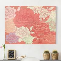 Bilderwelten Leinwandbild Blumen - Querformat Pfingstrosen