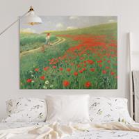 Bilderwelten Leinwandbild Blumen - Querformat Pál Szinyei-Merse - Sommerlandschaft mit blühendem Mohn