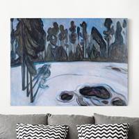 Bilderwelten Leinwandbild Kunstdruck - Querformat Edvard Munch - Sternennacht