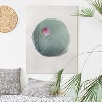 Bilderwelten Leinwandbild Blumen - Hochformat Wasserfarben - Blüte in Rosa