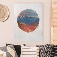 Bilderwelten Leinwandbild Berge - Hochformat Wasserfarben - Col de Fenêtre Schweiz