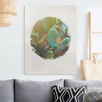 Bilderwelten Leinwandbild Blumen - Hochformat Wasserfarben - Feigenkaktus