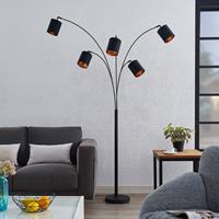 Lindby Abiram vloerlamp, zwart/goud