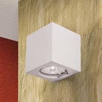 Orion Wandlamp Cube van keramiek, wit, hoogte 7,5 cm