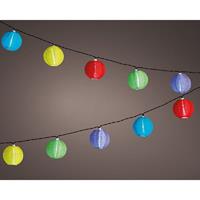 Lumineo Solar lampion tuinverlichting/feestverlichting gekleurd 4.5m - Partyverlichting Lichtsnoeren