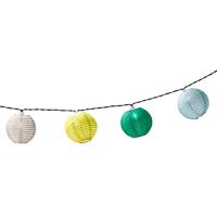 Lumineo Solar lampion tuinverlichting/feestverlichting wit, geel, groen, lichtblauw 4.5m - Partyverlichting Lichtsnoeren