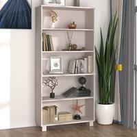 vidaXL Hoge kast massief grenenhout wit