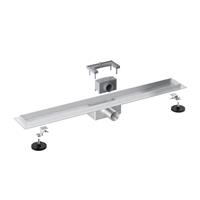 Fortifura Galeria Douchegoot - 50cm - zonder rooster - vloerflens - Geborsteld RVS PVD (RVS) YZ-A50-Basic-drain