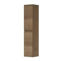INK Fineer Badkamerkast - 35x37x169cm - 2 deuren - links en rechtsdraaiend - greeploos - MDF Fineer Ash grey 1221651