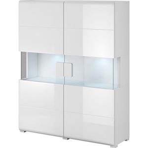 INOSIGN Highboard Toledo Hoge kast met glazen delen, stijlvolle hoogglansfronten