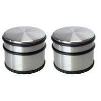 Svenska Living Set van 4x stuks deurstoppers rond zilver/mat zwart 10 x 8 cm -