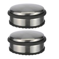 HI 4x stuks deurstoppers rond metaal 10 x 4 cm -