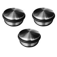 Benson Pakket van 4x stuks RVS deurstoppers rond 4,5 x 11 cm -