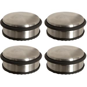 5five 4x Stuks ronde deurstopper 10 x 4,5 cm van metaal -