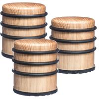 5five 4x Stuks ronde deurstopper houtlook 7 x 8 cm van metaal -