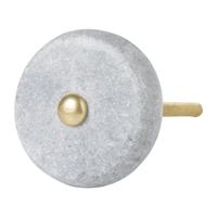 Meubelknop marmer rond - grijs/goud - ⌀4 cm