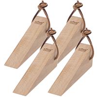 5five Set van 4x stuks deurstoppers/deurwiggen 12 cm hout -