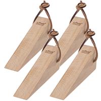 5five Set van 4x stuks deurstoppers/deurwiggen 12 cm hout -