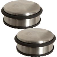 5five 2x Stuks ronde deurstopper 10 x 4,5 cm van metaal -