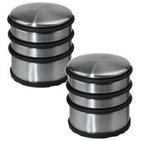 5five 2x Stuks ronde deurstopper 7 x 7,5 cm van metaal -