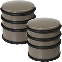 5five 2x Stuks ronde deurstopper taupe 7 x 7,5 cm van metaal -