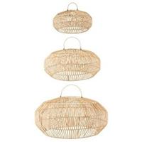 J-line Lampenkappen en lampvoeten  S/3 ABAT-JOUR ROTIN NATUREL (78.5x78.5x39cm)