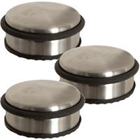 5five 3x Stuks ronde deurstopper 10 x 4,5 cm van metaal -