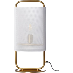 Bussandri Vintage Tafellamp - Metaal - Vintage - E27 - L:25cm - Voor Binnen - Woonkamer - Eetkamer - Slaapkamer - Tafellampen - Goud