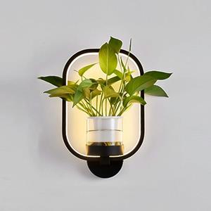 Huismerk 18W warme licht plant LED-wandlamp modern minimalistisch interieur balkon wandlamp zonder planten (3029 zwarte doos)