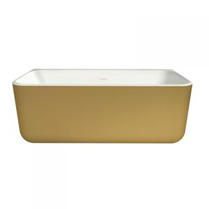 Xenz Guido halfvrijstaand Solid Surface bad 160x71cm Bicolor Wit/Goud