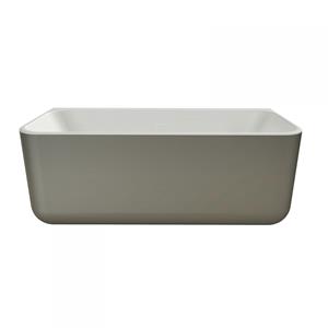 Xenz Guido halfvrijstaand Solid Surface bad 160x71cm Bicolor Wit/Zijdegrijs