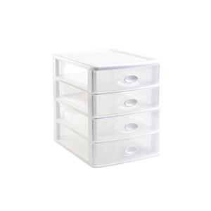 Ladeblok/bureau Organizer Met 4x Lades Wit/transparant L35,5 X B27 X H35 Cm adeblok