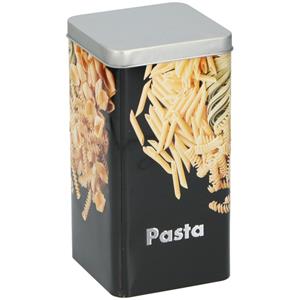 1x Metalen pasta/macaroni voorraadblik/voorraadbus 2000 ml - 2 liter - 18,5 cm - Keukenbenodigdheden - Voorraadbussen/blikken met luchtdichte deksel