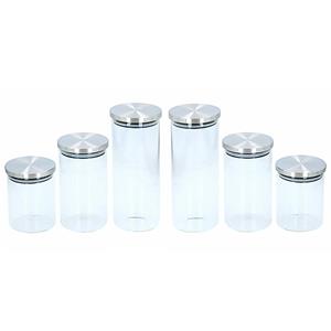 Alpina Set van 9x stuks glazen snoeppotten / voorraadpotten - 650 ml - 950 ml - 1400 ml - Voorraadbussen set met deksel