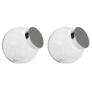 2x Glazen voorraadpotten/snoeppotten - 2000 ml - 17 x 17 cm - Keukenbenodigdheden - Bewaarpotten/voorraadpot - Snoeppot - Voedsel bewaren