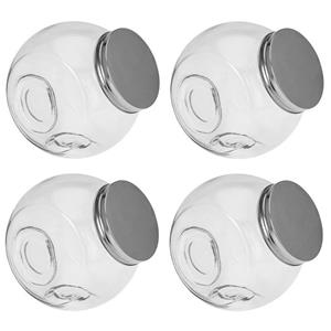 4x Glazen snoeppotten 16 cm - 1500 ml - voorraadbussen met deksel